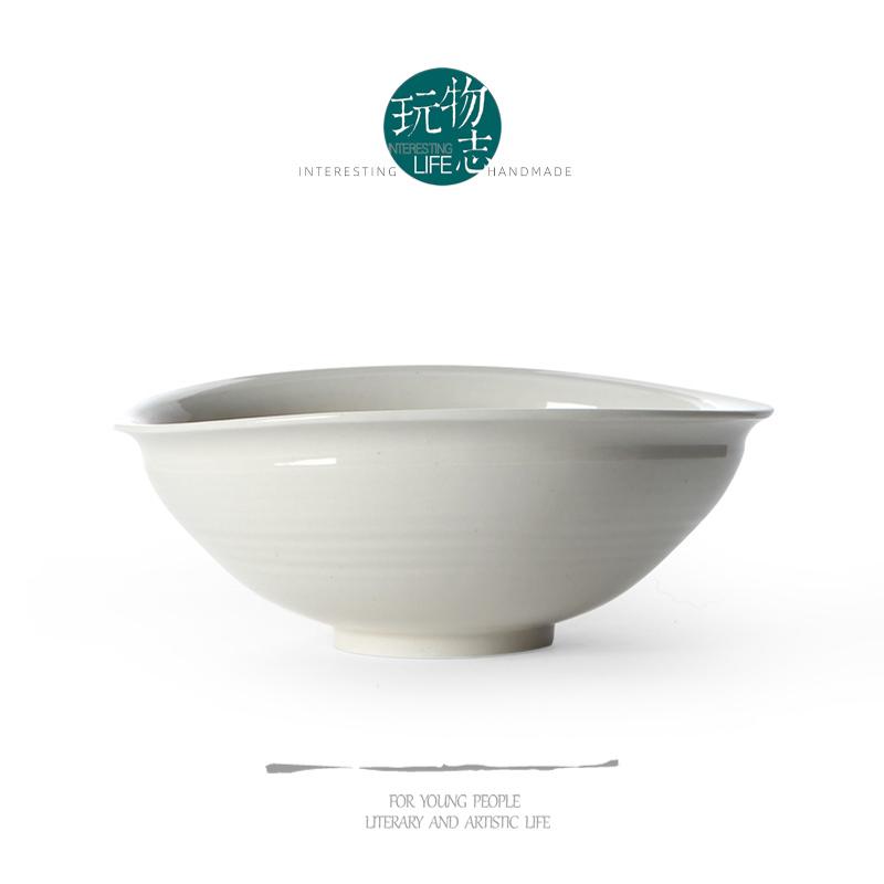 玩物志【白釉中式炒菜碗】汤面碗拌面碗 8寸汤菜碗 复古陶瓷大碗
