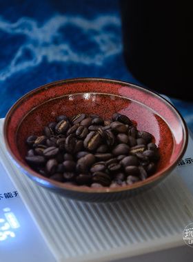 玩物志大漆红手工粗陶碗碟豆红色小碗碟