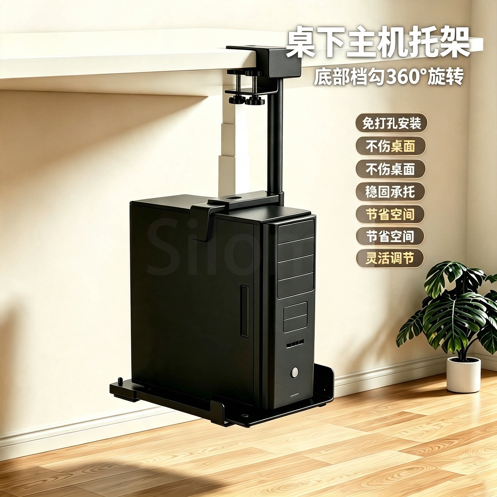 免打孔悬挂主机箱托架机箱支撑架