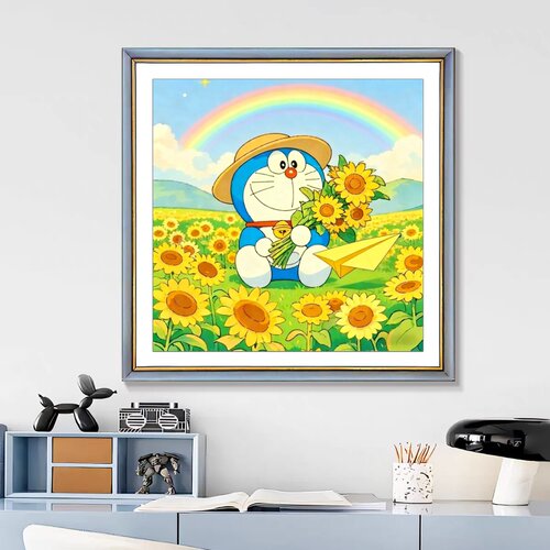 太阳花哆啦A梦十字绣2025新款小件卡通卧室儿童房满绣31色简单