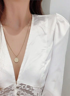 choker冷淡风钱币高级感毛衣链