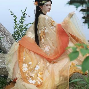 汉服女芥子记玉人歌2.0原创唐制齐胸儒裙超仙绣花大袖衫春夏套装