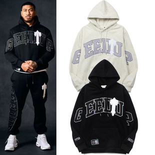 美潮Trapstar陷阱之星万针刺绣贴布字母绣花帽衫秋冬抓绒连帽卫衣