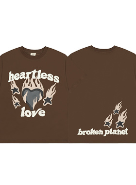 BROKEN PLANET复古发泡字母印花美式潮牌嘻哈高街纯棉圆领短袖T恤