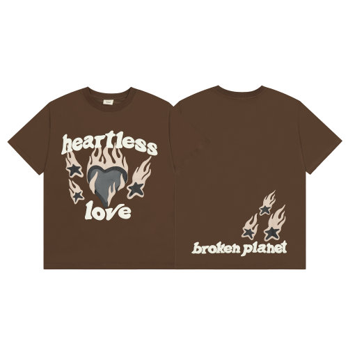BROKEN PLANET复古发泡字母印花美式潮牌嘻哈高街纯棉圆领短袖T恤