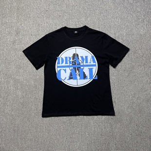 Drama Call美式复古字母印花潮牌ins高街嘻哈男女纯棉短袖上衣T恤