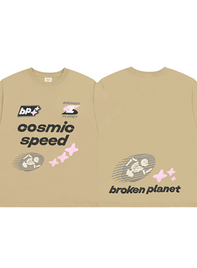 BROKEN PLANET新款发泡字母印花美式潮牌嘻哈高街纯棉圆领短袖T恤