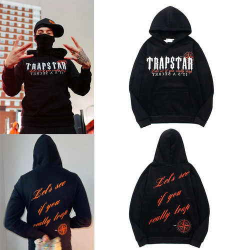 Trapstar陷阱之星xCentral美式潮牌嘻哈宽松帽衫秋冬抓绒连帽卫衣
