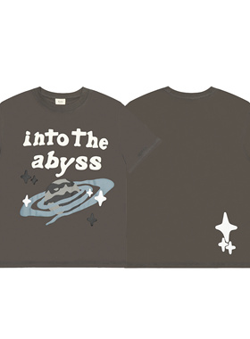 BROKEN PLANET宇宙发泡字母印花美式潮牌嘻哈高街纯棉圆领短袖T恤