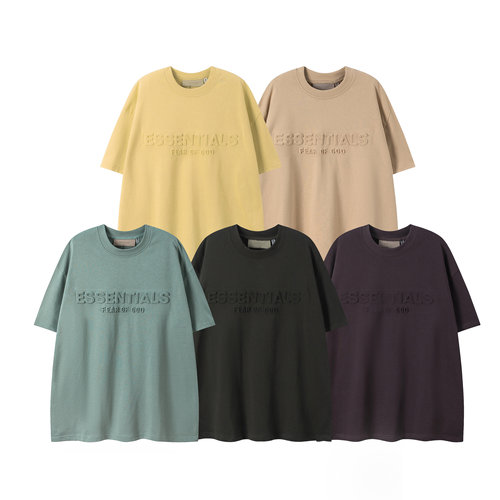 FOG ESSENTIALS 26ss美式潮牌新款浮雕字母T恤衫纯棉宽松圆领短袖