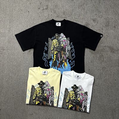 WARREN LOTAS西部牛仔印花潮牌嘻哈高街夏T恤衫宽松纯棉圆领短袖