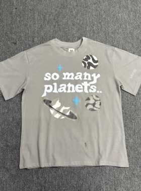 BROKEN PLANET星星地球发泡字母印花美潮嘻哈高街纯棉圆领短袖T恤