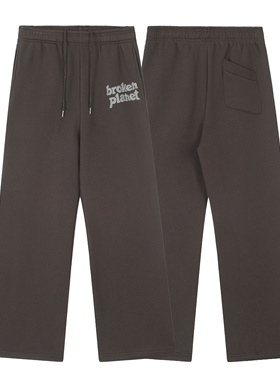 BROKEN PLANET美式发泡印花百搭加绒休闲裤潮牌嘻哈高街直筒长裤