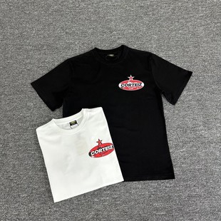 恶魔岛Corteiz复古红字母印花潮牌嘻哈高街T恤衫宽松纯棉圆领短袖