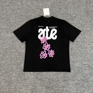 纯棉短袖 花卉印花潮牌高街休闲宽松情侣T恤衫 上衣 INS同款 Arte美式