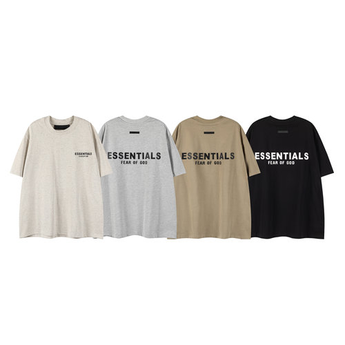新款FOG ESSENTIALS美式硅胶字母26ss潮牌嘻哈宽松纯棉T恤衫短袖