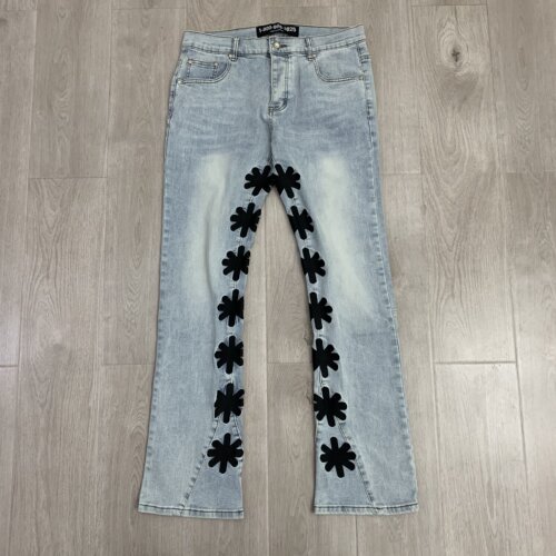 LOSTSHDWS太阳花朵刺绣LOGO牛仔裤JEANS小众美式潮牌高街休闲长裤