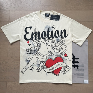 MIXED EMOTION欧美丘比特印花潮牌摇滚嘻哈宽松男女纯棉短袖T恤衫
