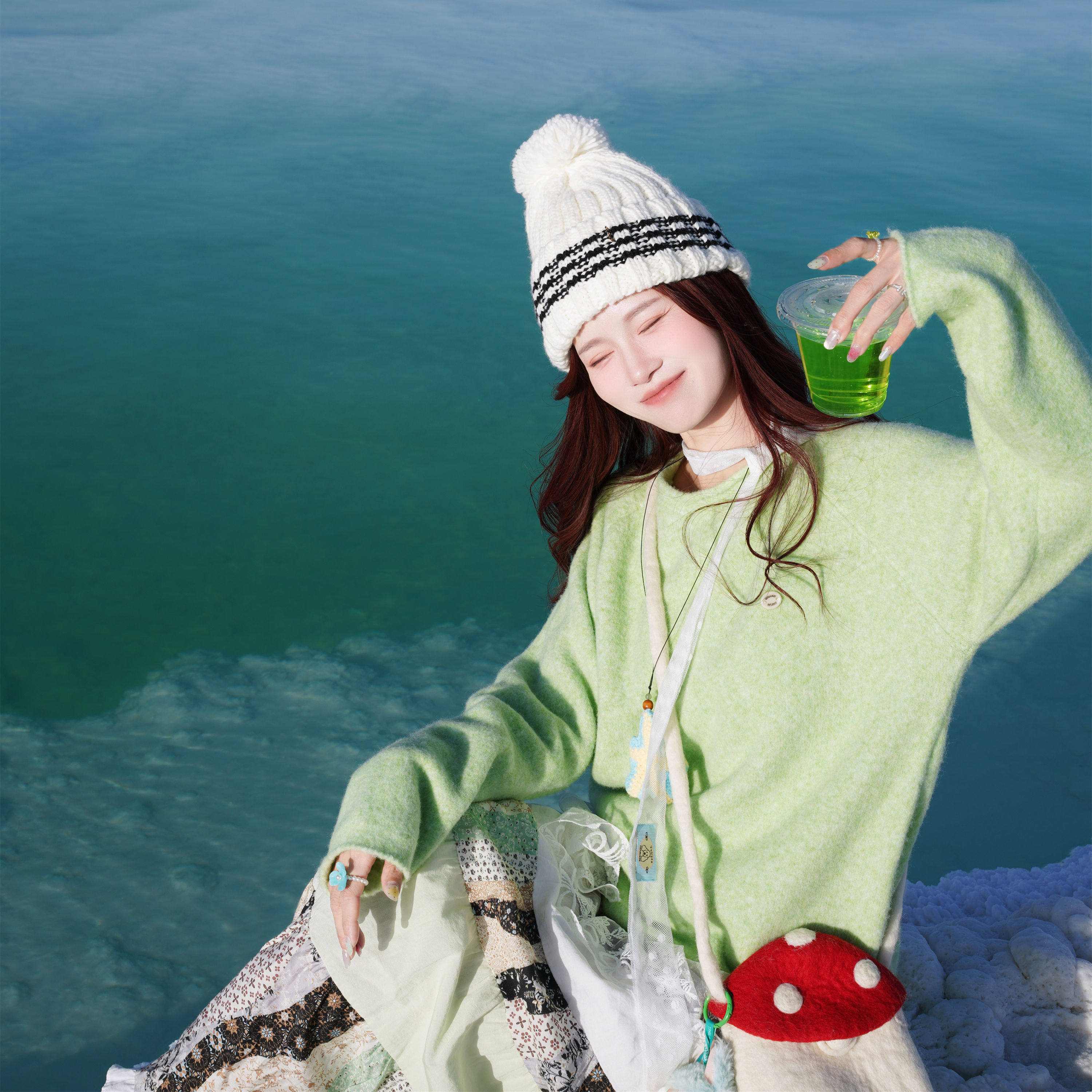 苹果绿套头毛衣女秋冬季