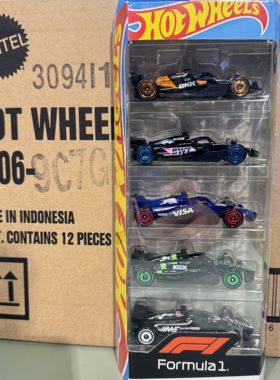 风火轮HOTWHEELS五连包合集F1赛车夜燃系列合金汽车模型玩具礼物
