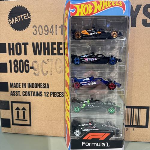 风火轮HOTWHEELS五连包合集F1赛车夜燃系列合金汽车模型玩具礼物