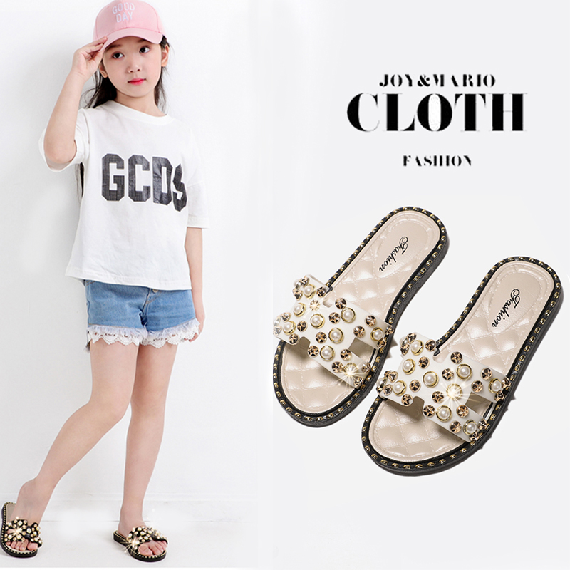 dép trẻ em nữ mùa hè ngoài trời mẹ và con gái thời trang mặc ngoài giày chống trượt Hàn Quốc công chúa cô gái dép bé gái trên bờ biển