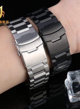 适用卡西欧钢带MTP-E303L  EFwB-530L  MTH-5001L男精钢表链22mm