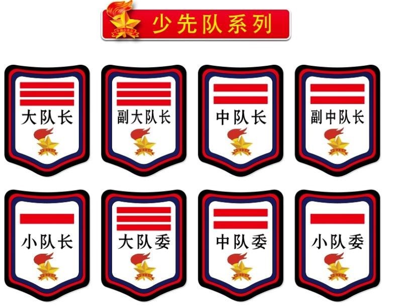 盾牌少先队标志 学生班干部臂章 小队长中队长大队长大委员徽章