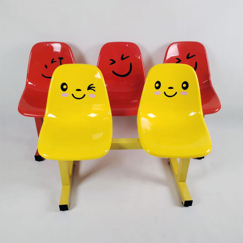 商场门市彩色笑脸休息等候座排椅