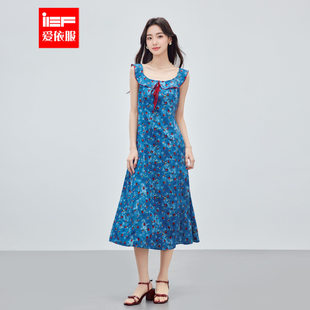 法式 新款 浪漫复古度假风碎花设计背心长裙 爱依服裙子2026夏季 IEF