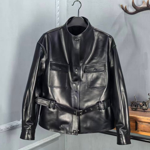 真皮皮衣女收腰显瘦绵羊皮短款 新款 夹克外套 2026春季 明星同款