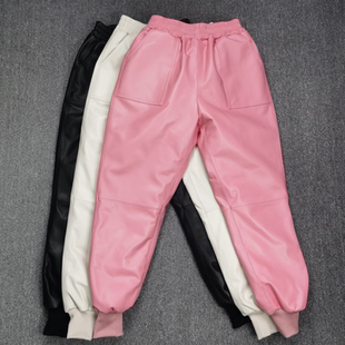 小脚裤 欧货2025冬季 女九分裤 真皮高腰绵羊皮宽松羽绒裤 百搭 新款