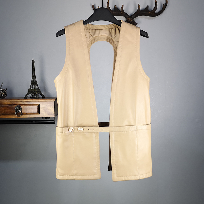 欧洲站短款外搭背心修身皮衣马甲