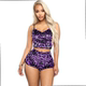 pajama lace velvet Sexy tie stretch print shorts leopard dye