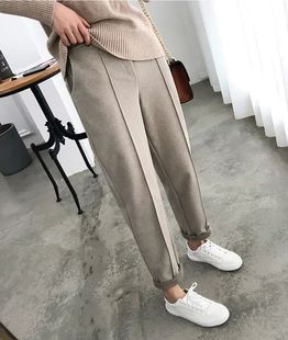 Woolen Loose Carrot Suit Pants women女士毛呢宽松萝卜西装长裤