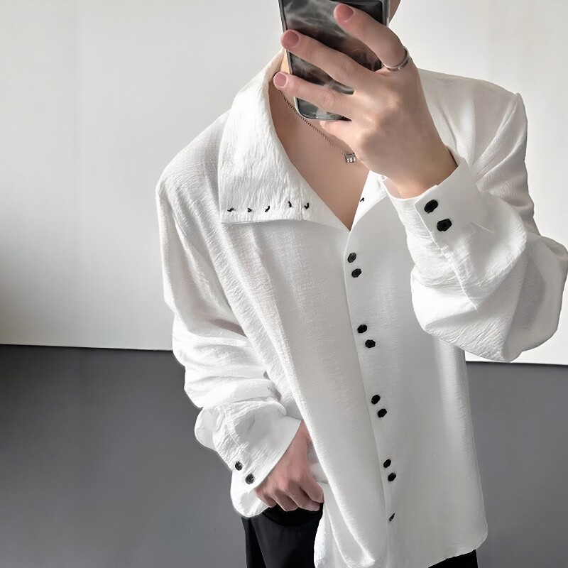 cleanfit白色冰丝防晒长袖衬衫男