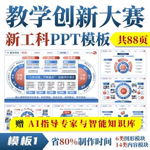全国高校教师教学创新大赛PPT◆模板1◆教创赛实施报告成果奖图