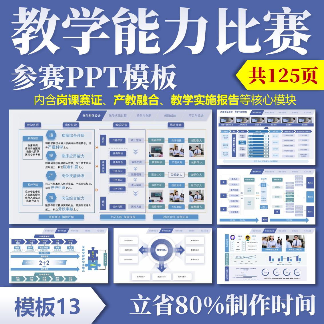 ◆教学能力比赛PPT模板13◆职业院校技能大赛教学实施报告十二图