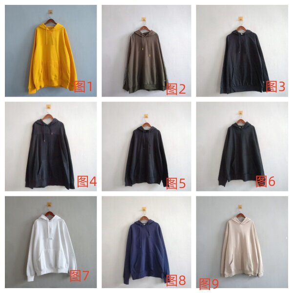 外贸新款春秋男装欧美休闲拉绒连帽宽松长袖卫衣 男生百搭卫衣F16