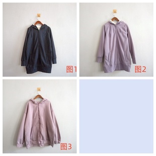 外贸春秋新款女装 日韩休闲加绒连帽拉链中长外套 女生百搭外套A7