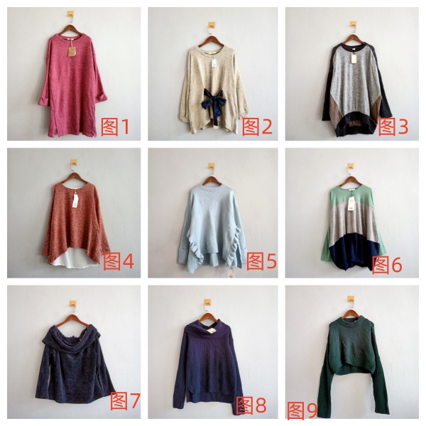 外贸春秋新款女装 日韩休闲多色多款套头宽松毛衣 女生针织衫 A31