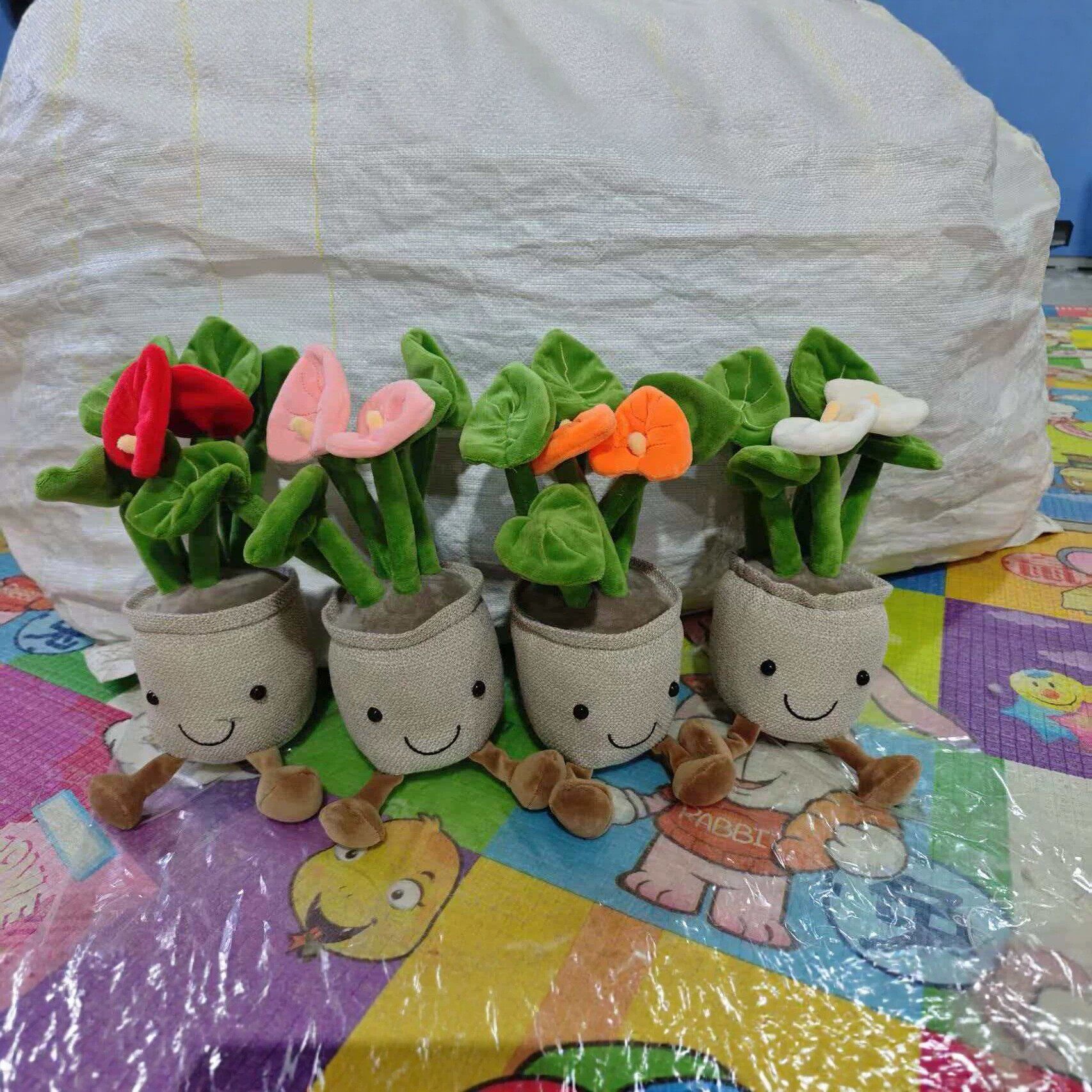 仿真红掌盆栽摆件玩偶客厅植物花束毛绒玩具公仔小挂件办公室装饰
