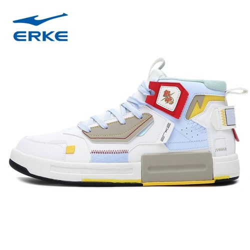 鸿星尔克奇弹银魂联名高帮板鞋潮流休闲鞋子女运动鞋12120301529