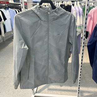 鸿星尔克2024春款男子速干运动风衣百搭连帽防风外套11224101057