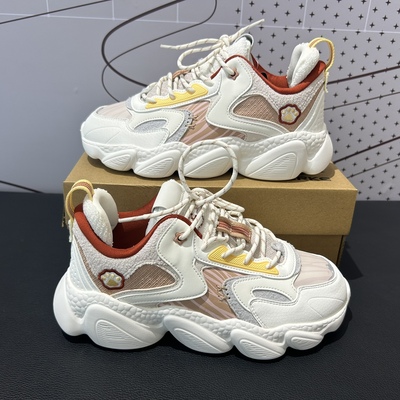 鸿星尔克2023新款老爹鞋面包鞋女鞋厚底增高女运动鞋12123402343