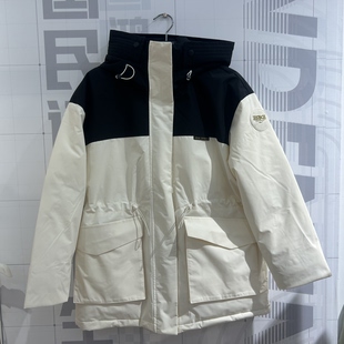 鸿星尔克羽绒服女2025冬季新款保暖防风运动外套12224401142
