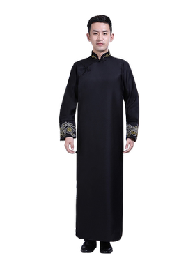 中式伴郎服装兄弟团结婚礼服大褂