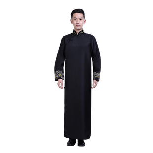 中式伴郎服结婚兄弟团大褂礼服大码冬季搞笑相声服中国风唐装马褂