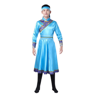 少数民族蒙古族成人舞蹈演出服饰男士蒙古草原摔跤筷子舞表演服装
