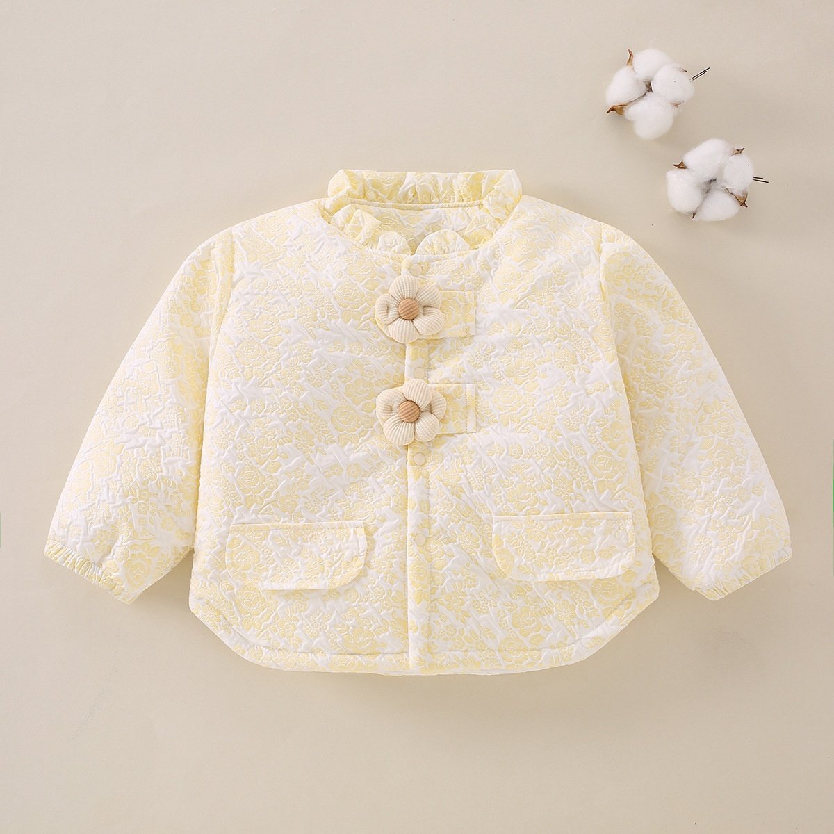 0-5岁秋冬季女宝宝200克夹棉棉花单上衣对开门开衫小花图案外出服,童装/婴儿装/亲子装,棉袄/棉服,淘宝优惠券,粉丝福利购,淘宝优惠卷
